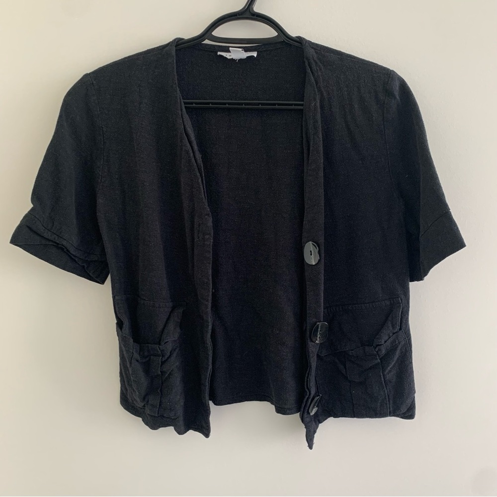 TOPSHOP button up top, black